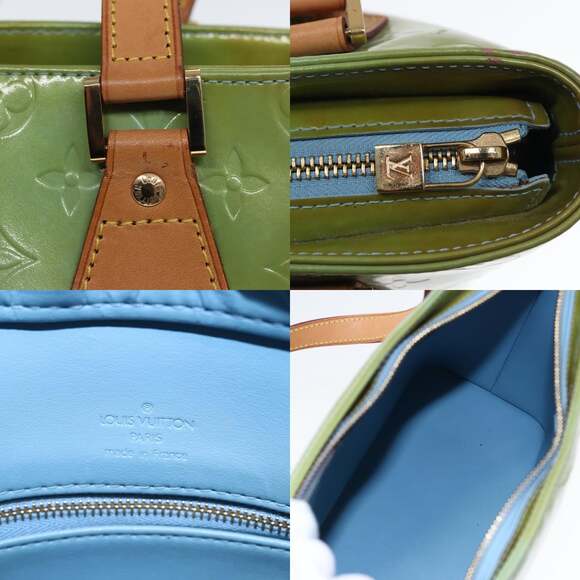 LOUIS VUITTON Monogram Vernis Houston Hand Bag Baby Blue M91005 - Picture 11 of 12